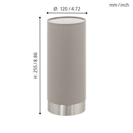 Eglo 95122 - Lámpara de mesa regulable PASTERI 1xE27/40W/230V