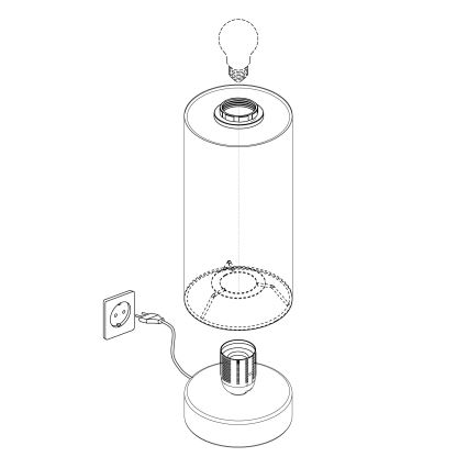 Eglo 95122 - Lámpara de mesa regulable PASTERI 1xE27/40W/230V
