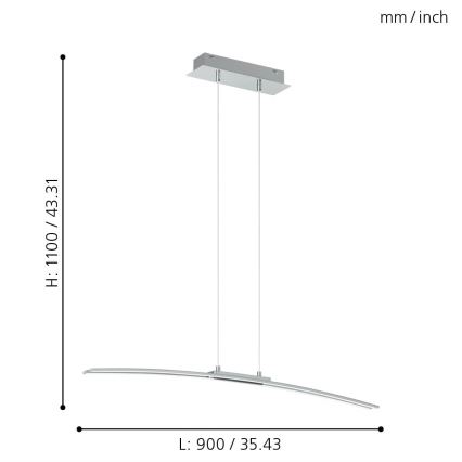 Eglo - Lámpara colgante LED LED/30W/230V
