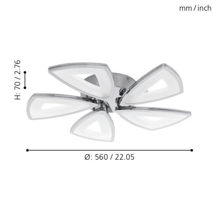 Eglo - Plafón LED 5xLED/6W/230V