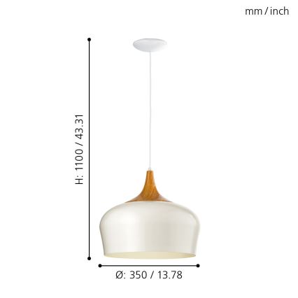 Eglo - Lámpara colgante 1xE27/60W/230V