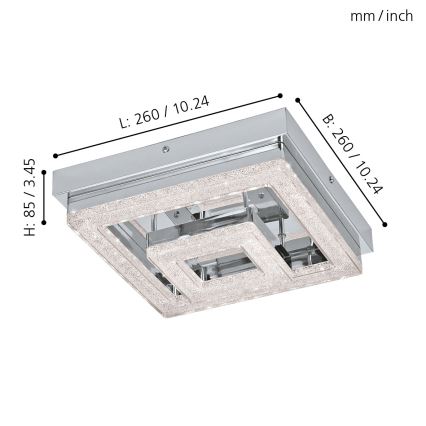 Eglo - Plafón LED cristal LED/12W/230V