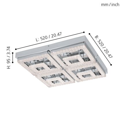 Eglo - Plafón LED cristal LED/48W/230V