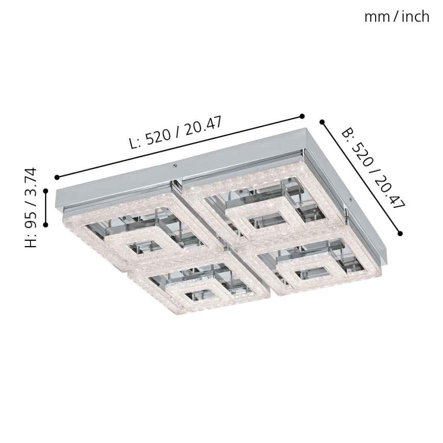 Eglo - Plafón LED cristal LED/48W/230V