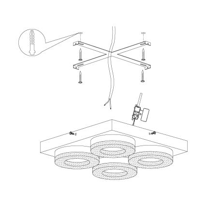 Eglo - Plafón LED cristal 4xLED/4W/230V