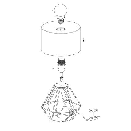 Eglo - Lámpara de mesa 1xE14/60W/230V