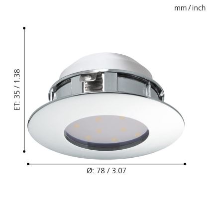 Eglo - Iluminación LED empotrada de techo 1xLED/4,9W/230V