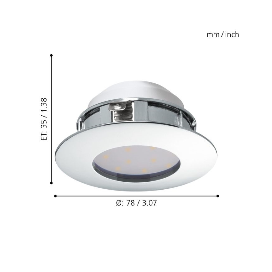 Eglo - SET 3x Iluminación LED empotrada de techo PINEDA 1xLED/4,9W/230V