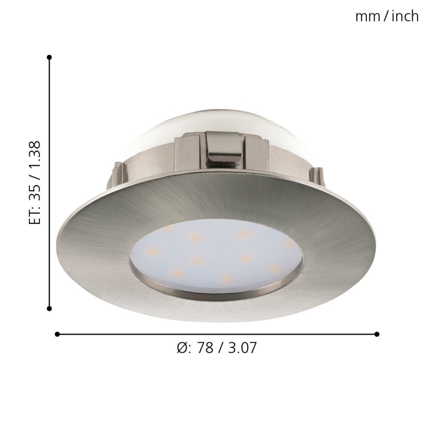 Eglo - SET 3x Iluminación LED empotrada de techo PINEDA 1xLED/4,9W/230V