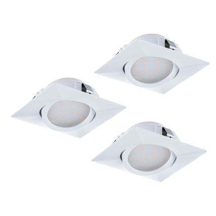 Eglo - SET 3x Iluminación LED empotrada de techo PINEDA 1xLED/4,9W/230V