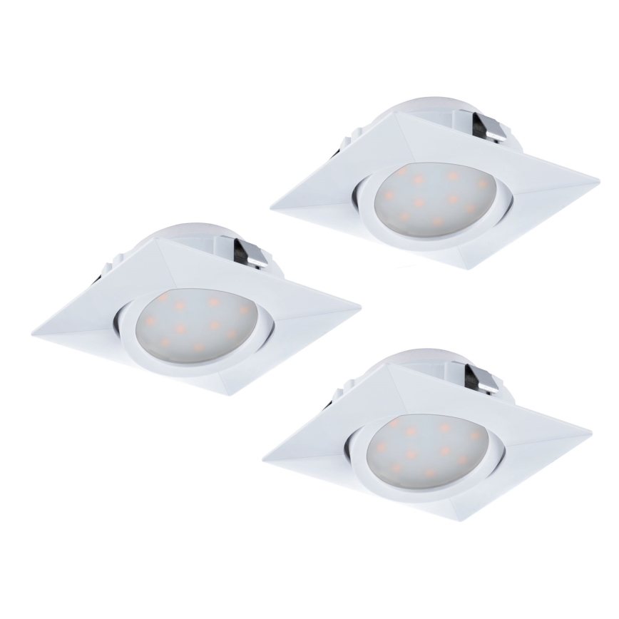 Eglo - SET 3x Iluminación LED empotrada de techo PINEDA 1xLED/4,9W/230V