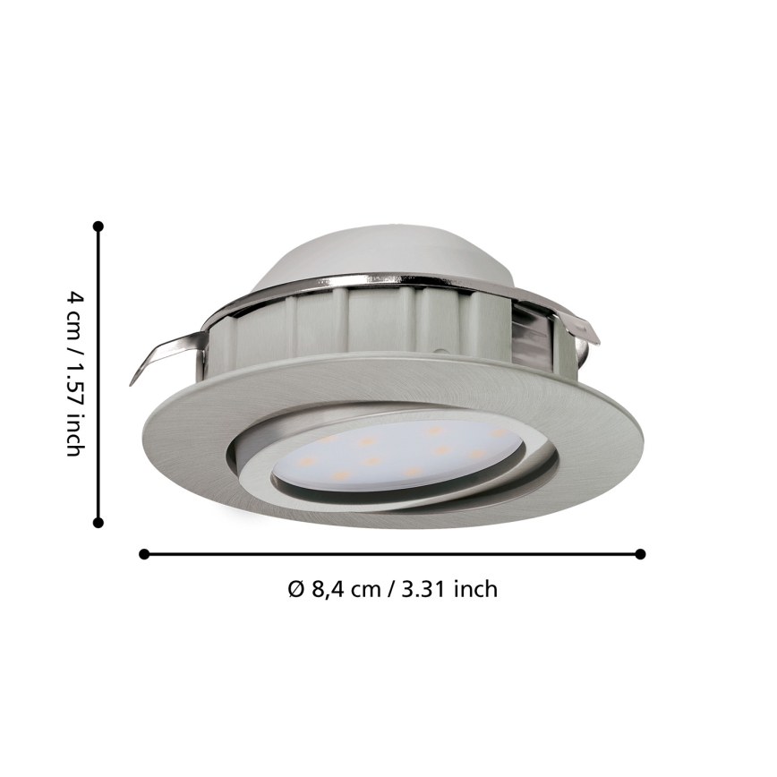Eglo - SET 3x Iluminación LED empotrada de techo PINEDA 1xLED/4,9W/230V