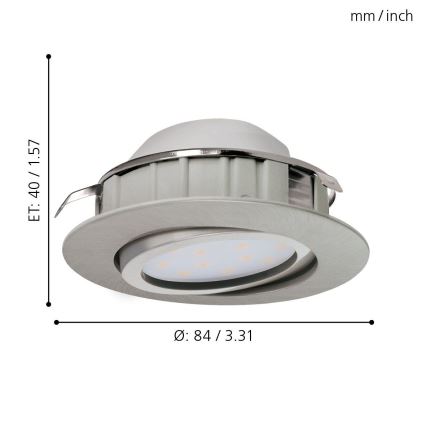 Eglo - Iluminación LED empotrada de techo 1xLED/6W/230V