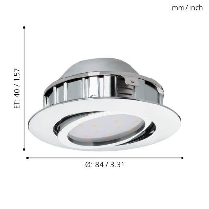 Eglo - SET 3x Lámpara empotrable LED regulable PINEDA 1xLED/5,5W/230V