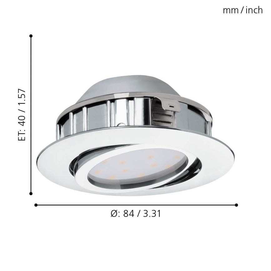 Eglo - SET 3x Lámpara empotrable LED regulable PINEDA 1xLED/5,5W/230V