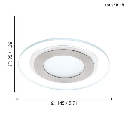 Eglo - Iluminación LED empotrada de techo 1xLED/11W/230V