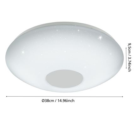 Eglo - Plafón LED regulable LED/20W/230V + mando a distancia