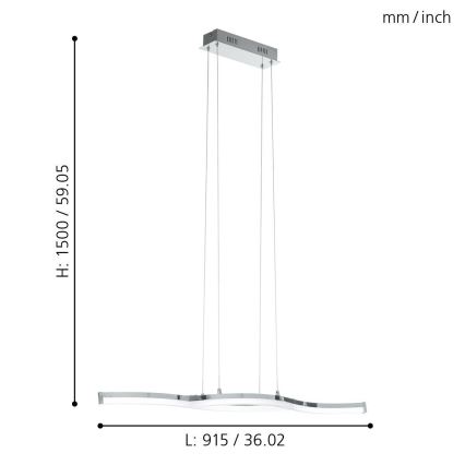 Eglo 96101 - Lámpara colgante LED LASANA 2 2xLED/10,5W/230V