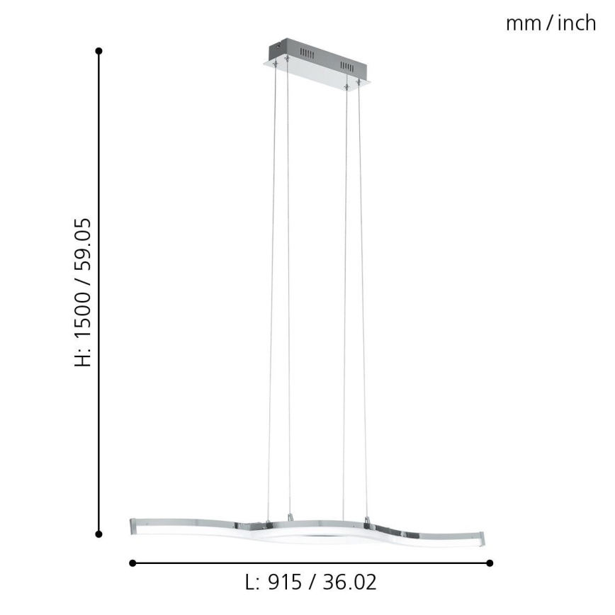 Eglo 96101 - Lámpara colgante LED LASANA 2 2xLED/10,5W/230V