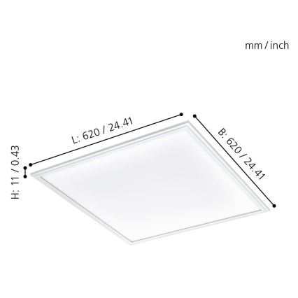 Eglo - Panel LED de techo LED/40W/230V