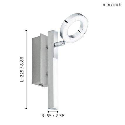 Eglo - Foco 1xLED/3,2W + 1xLED/2,2/230V