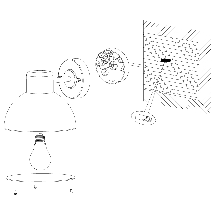 Eglo - Aplique exterior 1xE27/60W IP44