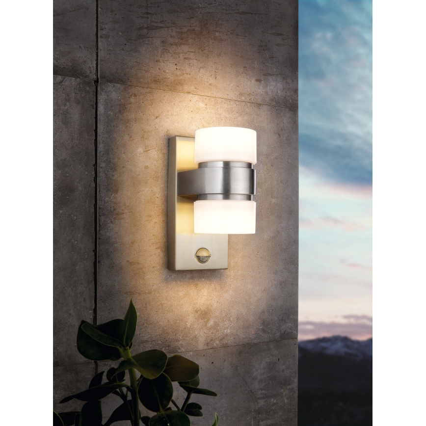Eglo - Aplique LED exterior con sensor 2xLED/6W IP44