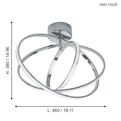 Eglo - Plafón LED 3xLED/12W+14W+9W/230V