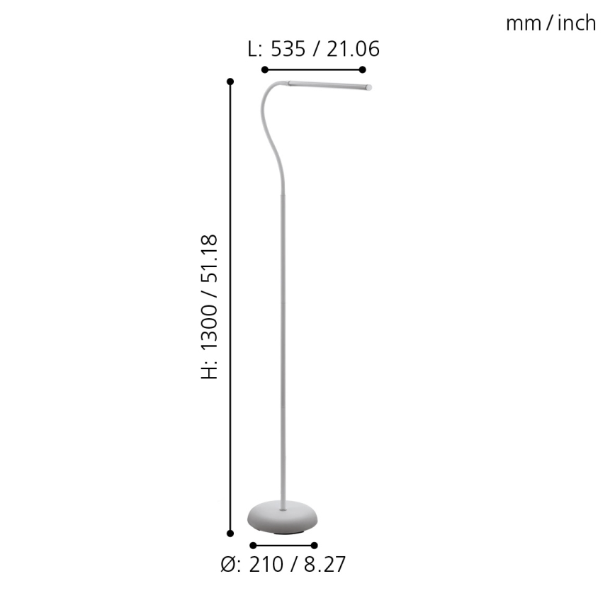 Eglo - LED Regulable táctil Lámpara de pie LED/4,5W/230V