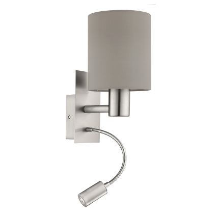 Eglo - Lámpara LED flexible 1xE27/40W+LED/3,8W topo