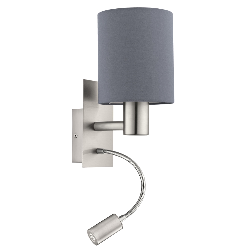 Eglo - LED Aplique 1xE27/40W+LED/3,8W gris