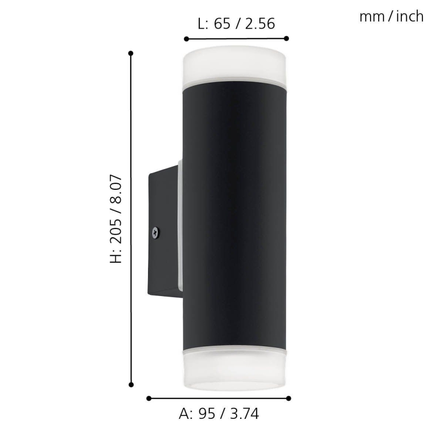 Eglo - Aplique LED exterior 2xGU10/5W IP44