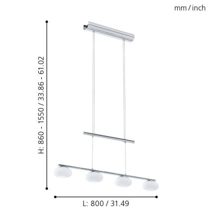 Eglo - Lámpara de araña LED regulable 4xLED/4,5W/230V