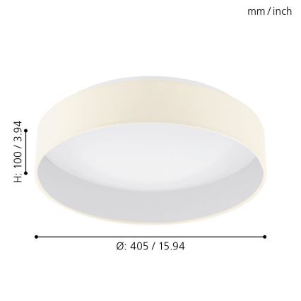 Eglo - Plafón LED regulable 1xLED/18W/230V beige