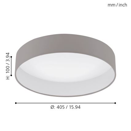 Eglo - Plafón LED regulable 1xLED/18W/230V