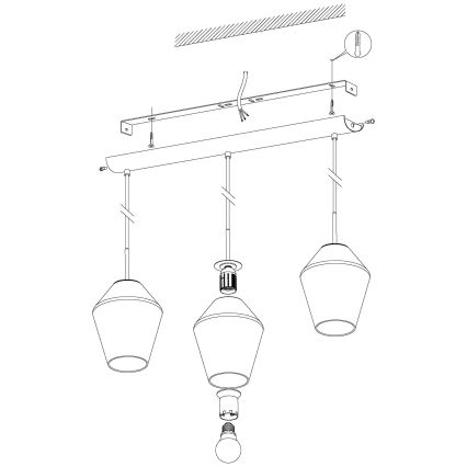 Eglo - Lámpara colgante 3xE27/28W/230V