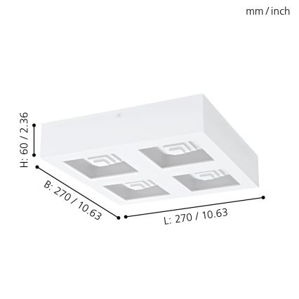 Eglo - Plafón LED 4xLED/6,3W/230V