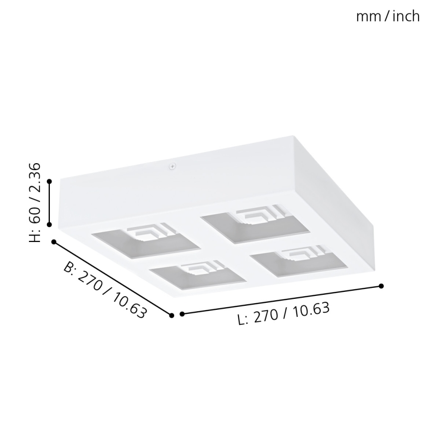 Eglo - Plafón LED 4xLED/6,3W/230V
