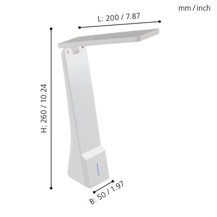 Eglo - Lámpara de mesa LED regulable 1xLED/1,8W/230V blanca