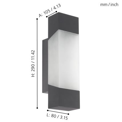 Eglo - Aplique LED exterior LED/4,8W/230V IP44