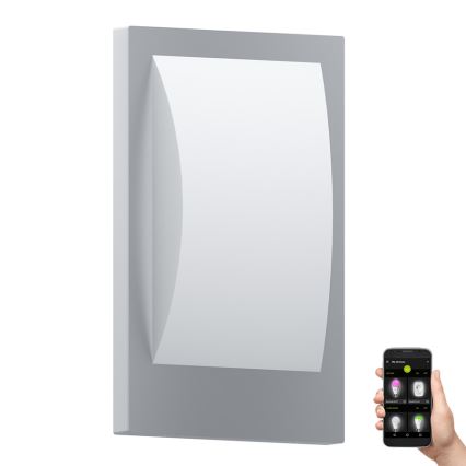 Eglo - Aplique de exterior LED regulable 1xE27/9W/230V IP44 cromo mate