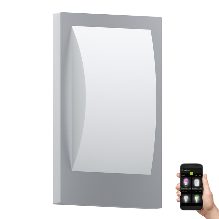 Eglo - Aplique de exterior LED regulable 1xE27/9W/230V IP44 cromo mate