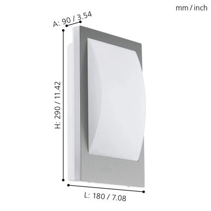 Eglo - Aplique de exterior LED regulable 1xE27/9W/230V IP44 cromo mate