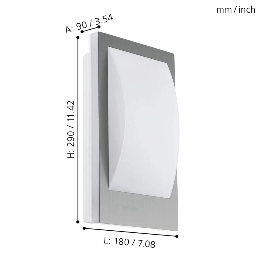 Eglo - Aplique de exterior LED regulable 1xE27/9W/230V IP44 cromo mate