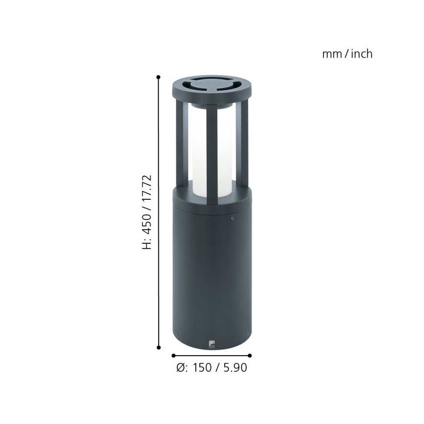 Eglo 97252 - LED Lámpara exterior GISOLA 1xLED/12W /230V IP44 450 mm 