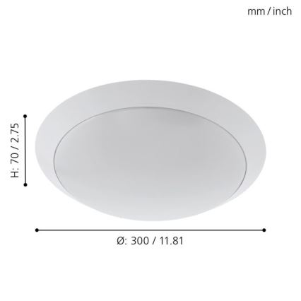 Eglo - LED Plafón para el baño LED/11W/230V blanco IP44