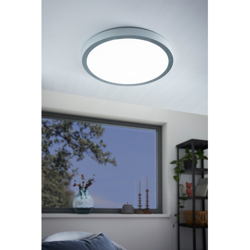 Eglo - Plafón LED 1xLED/25W/230V plateado redondo 4000K