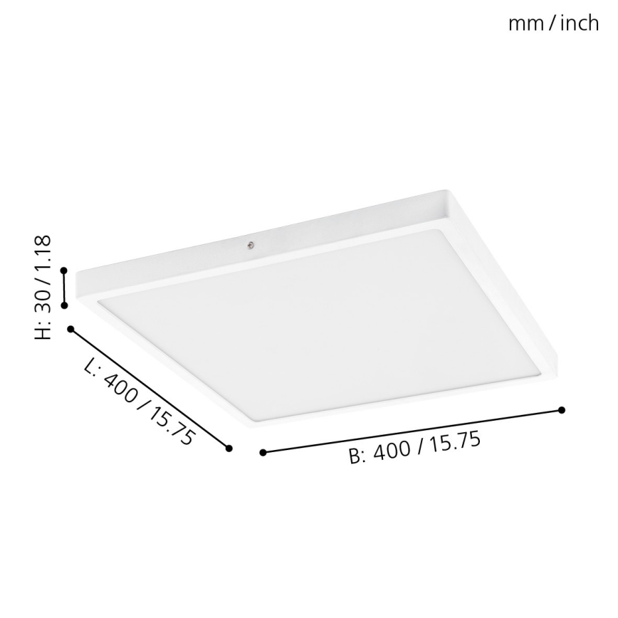 Eglo - Plafón LED 1xLED/25W/230V blanco cuadrado 4000K