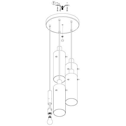 Eglo -  Lámpara colgante 5xE27/60W/230V