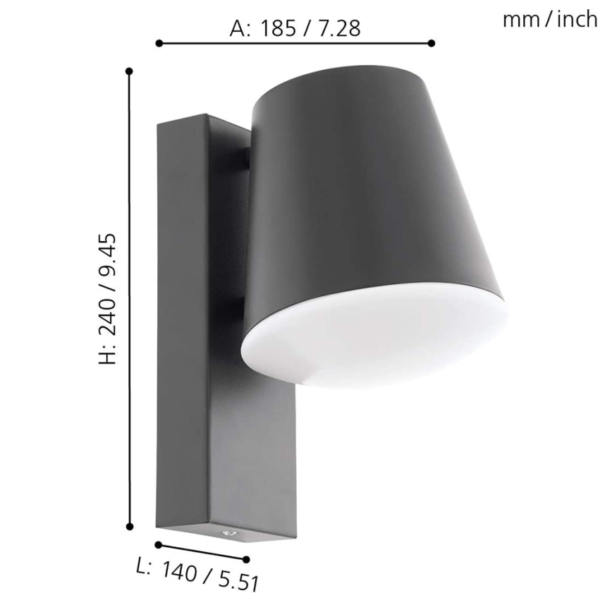 Eglo - Aplique LED regulable de exterior CALDIERO-C 1xE27/9W/230V IP44